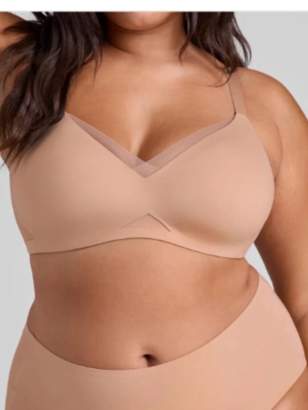 Honeylove CrossOver Contour Wireless Bra Sand Nude 38B 38 B